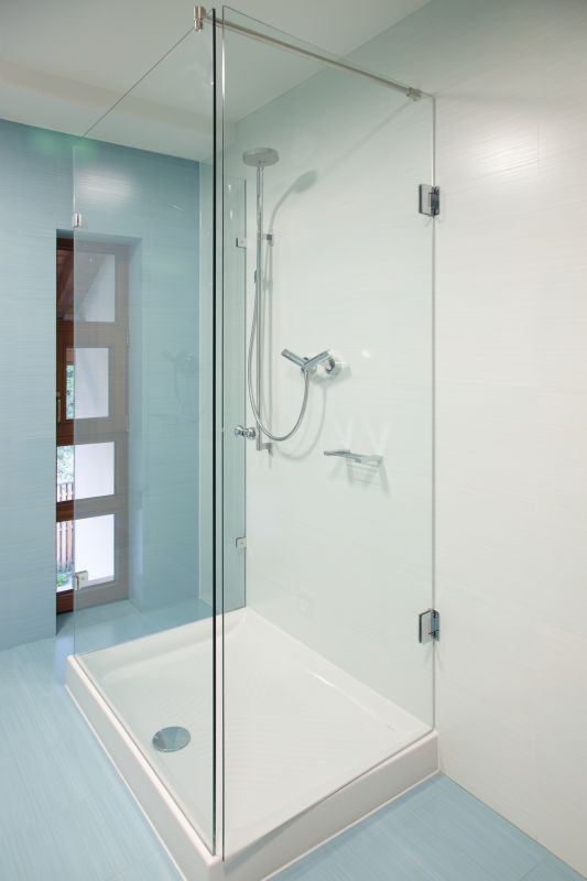 Modern Shower with Clear Glass Panels